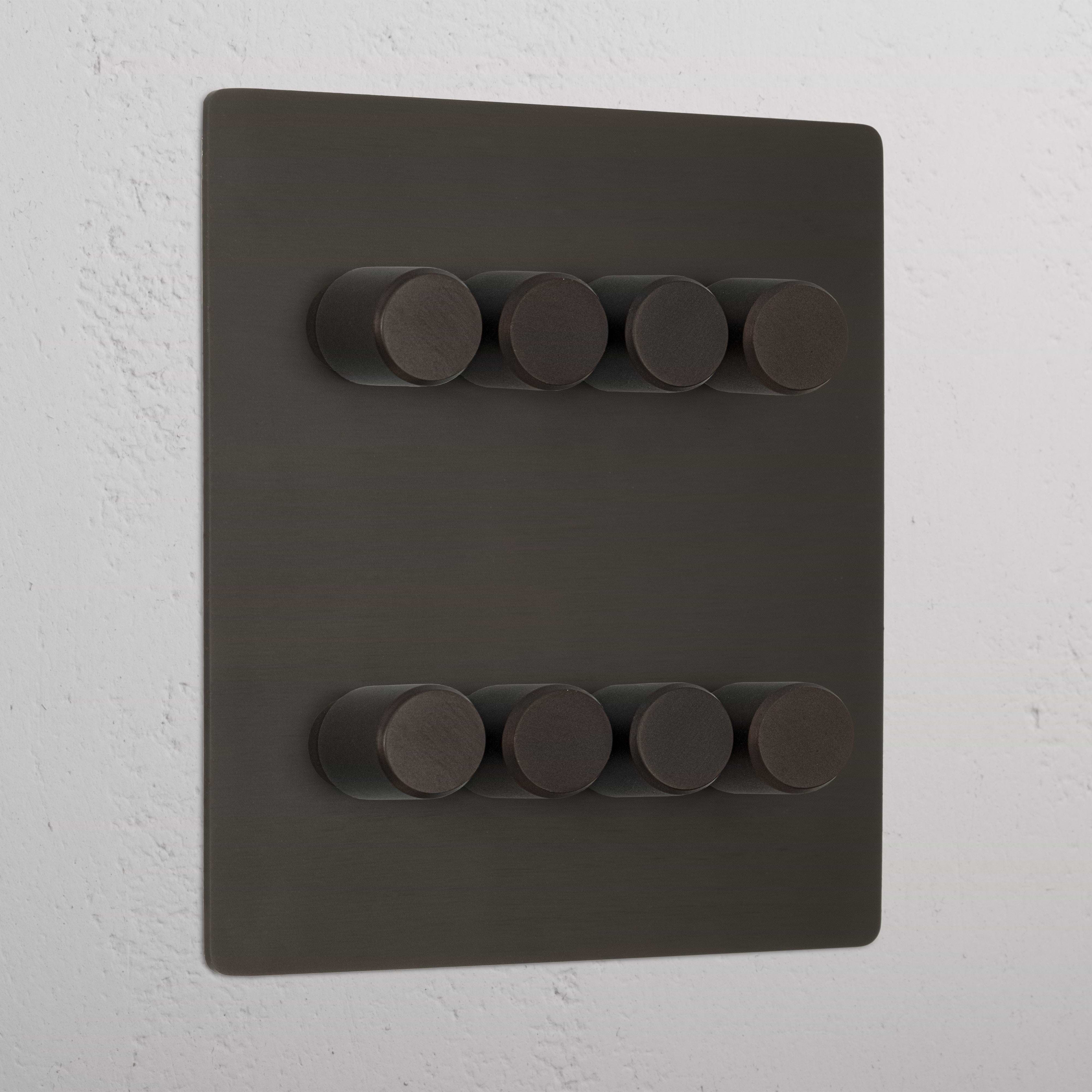 Bronze Designer 8 Gang 2 Way Dimmer Light Switch