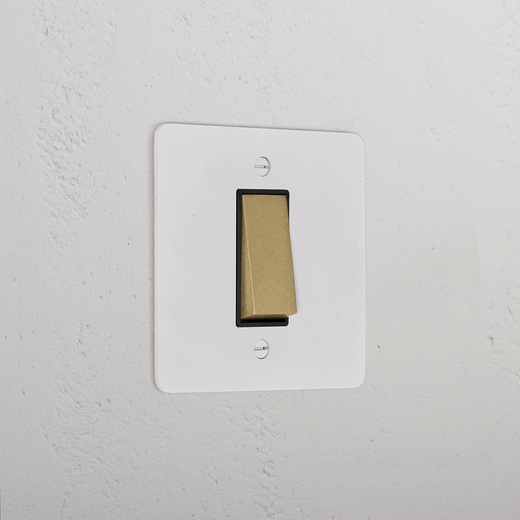 1G Two Way Rocker Switch _ Paintable Antique Brass Black