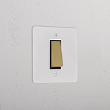 1G Two Way Rocker Switch _ Paintable Antique Brass Black