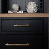 Antique Brass Milliner Handles On Black Furniture
