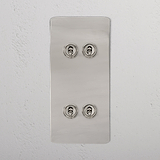 4G Vertical Two Way Toggle Switch - Polished Nickel
