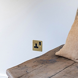 Single Socket UK - Antique Brass Black