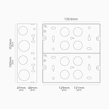 2x Double Metal Back Box 47mm Portrait