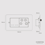 USB A+C + TV Aerial Socket - Polished Nickel Black