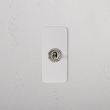 1G Architrave Double Pole Toggle Switch - Paintable Polished Nickel