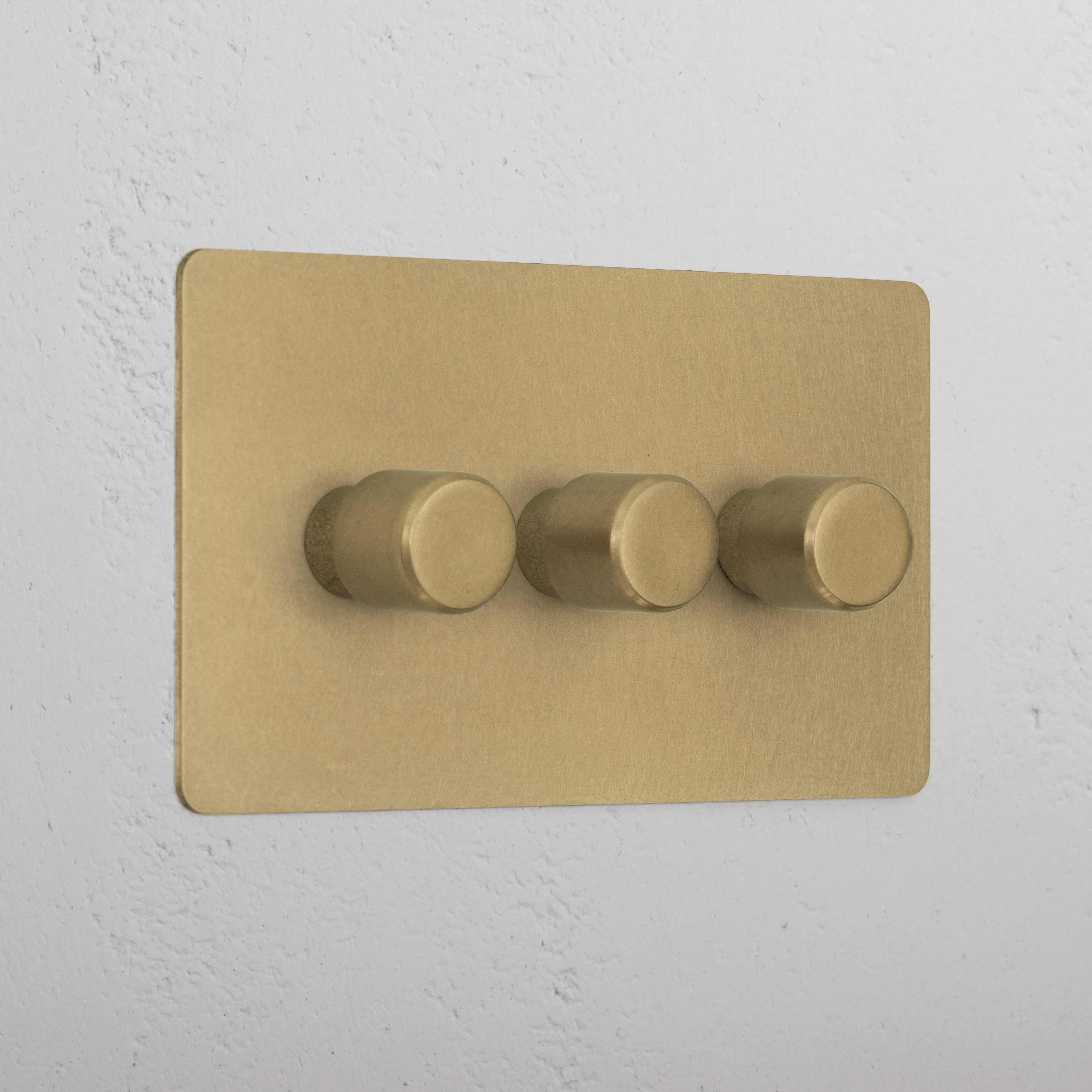 Designer Antique Brass 3 Gang 2 Way Dimmer Light Switch