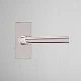 Apsley Short Plate Fixed Door Handle - Polished Nickel