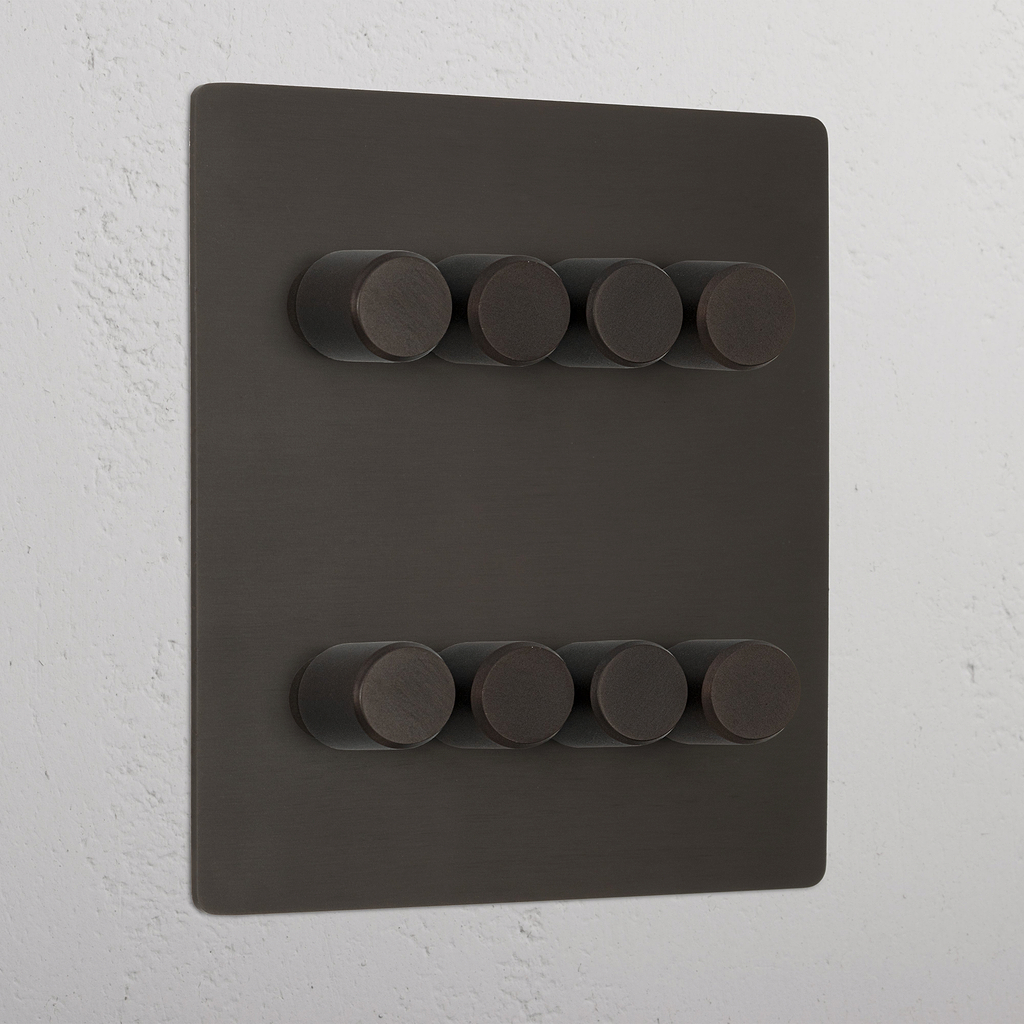Bronze Designer 8 Gang 2 Way Dimmer Light Switch