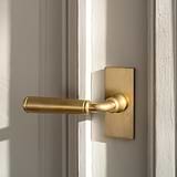 Digby Short Plate Sprung Door Handle - Antique Brass