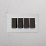 4G Two Way Rocker Switch - Paintable Bronze Black