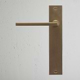Clayton Long Plate Fixed Door Handle - Antique Brass 