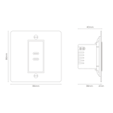 USB C+C Socket - Bronze Black