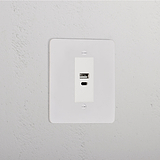 USB A+C Socket _ Paintable White
