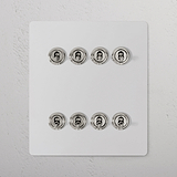 8G Two Way Toggle Switch - Paintable Polished Nickel