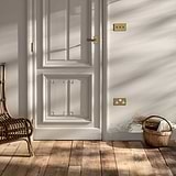 Digby Short Plate Sprung Door Handle - Antique Brass
