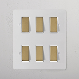 6G Two Way Rocker Switch - Paintable Antique Brass White