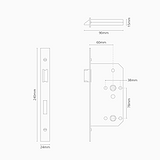 Bathroom Mortice Lock 60mm – Polished Nickel