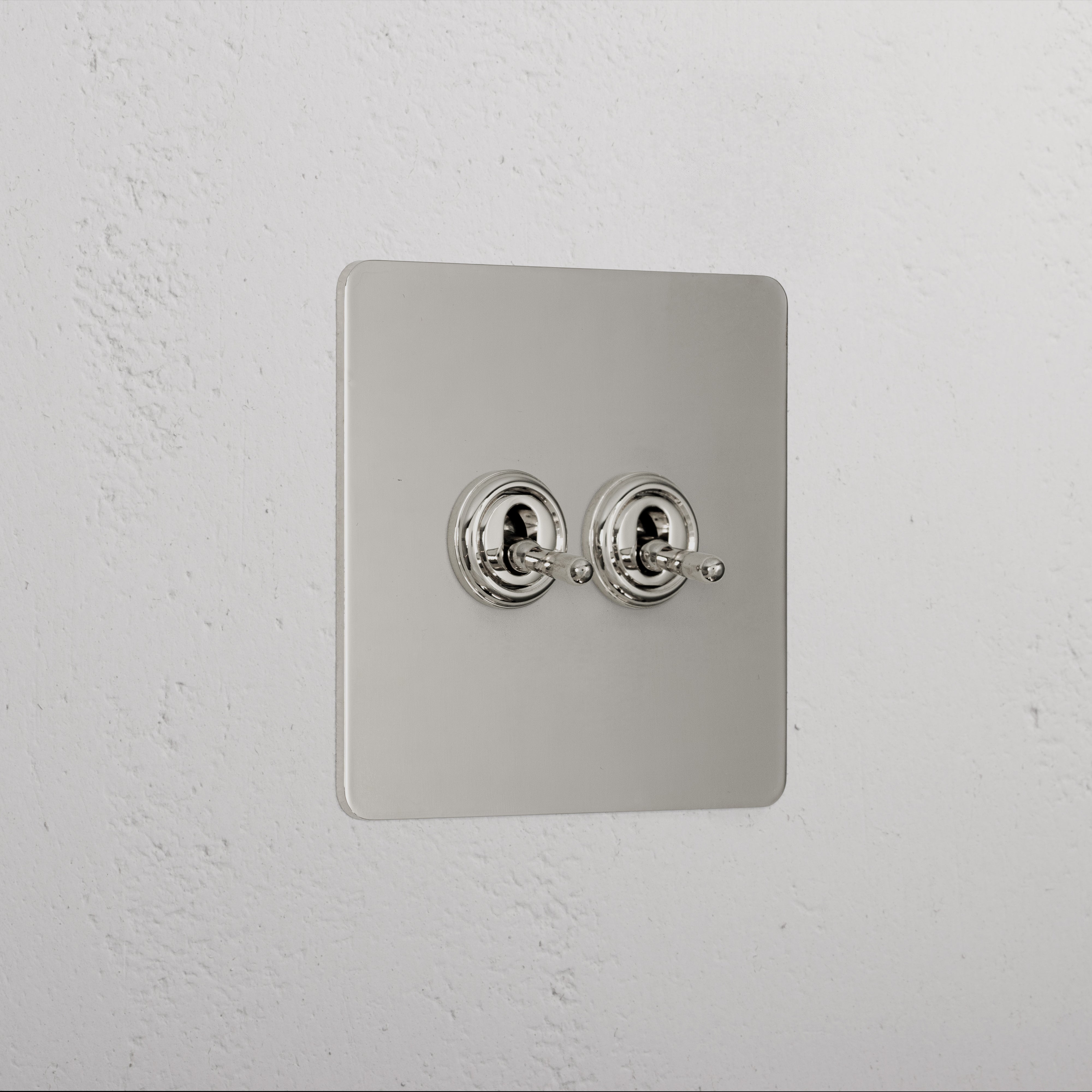 Premium Polished Nickel 2 Gang 2 Way Toggle Light Switch