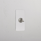 1G Architrave Two Way Toggle Switch - Paintable Polished Nickel