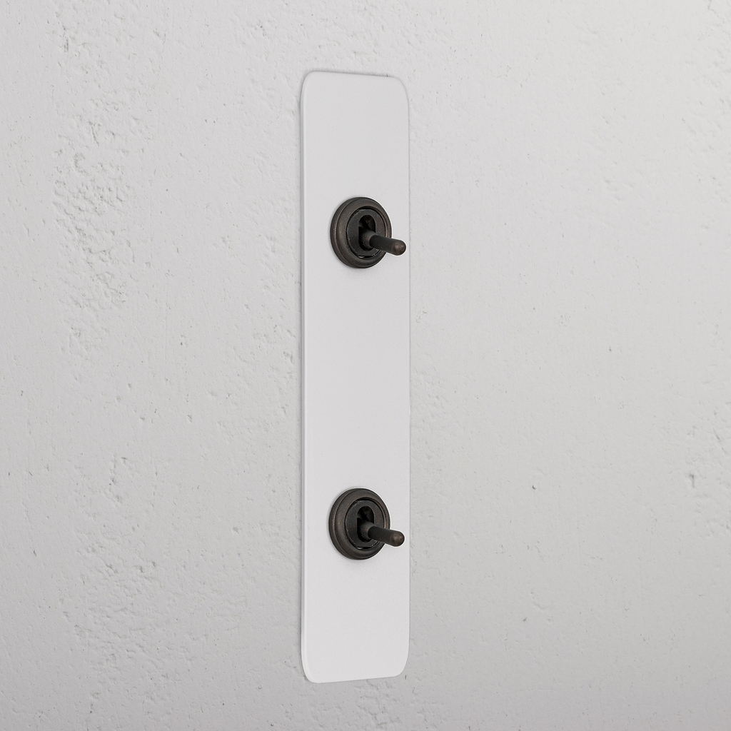 2G Architrave Two Way Toggle Switch - Paintable Bronze