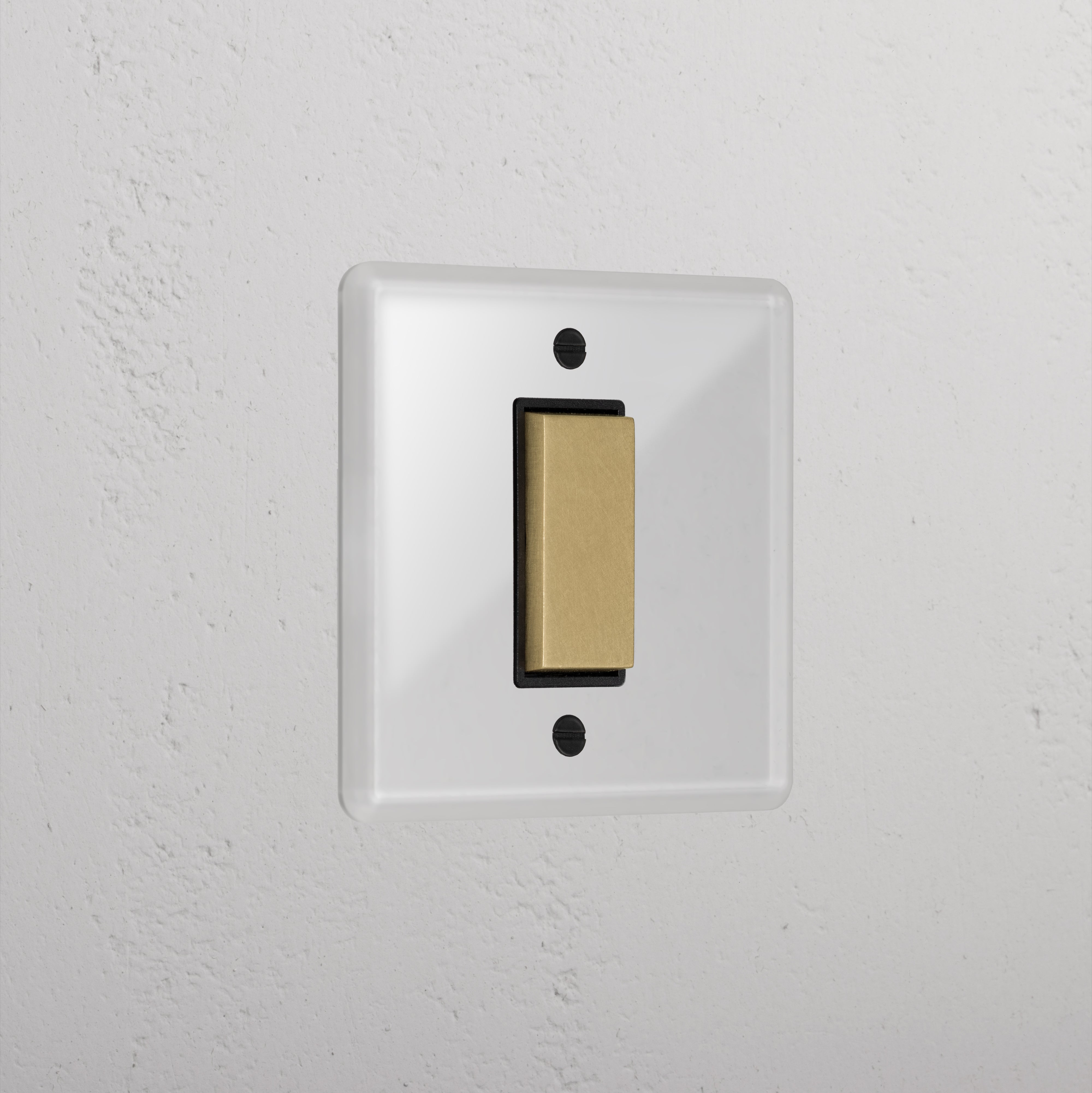 1G Centre Retractive Rocker Switch - Clear Antique Brass Black