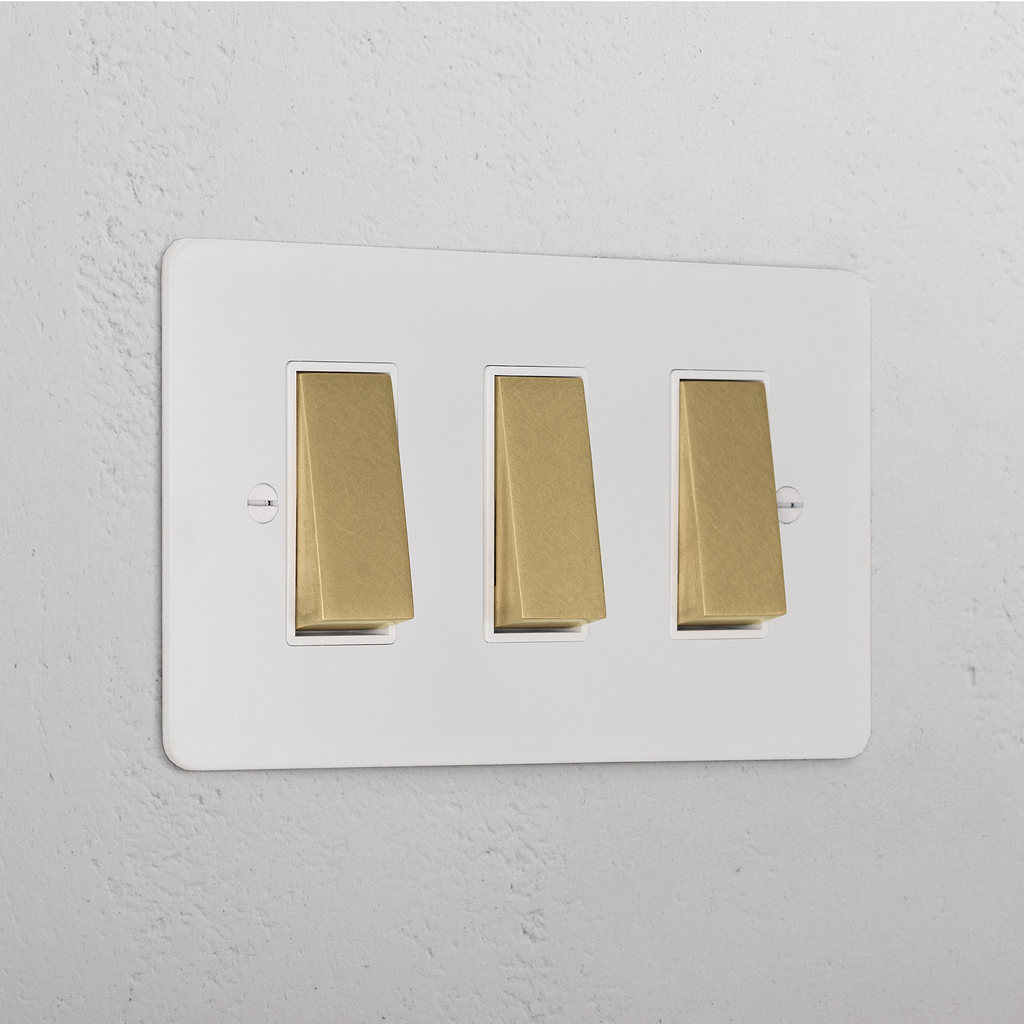 3G Two Way Rocker Switch _ Paintable Antique Brass White
