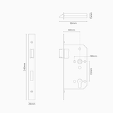 Euro Mortice Lock 60mm - Polished Nickel
