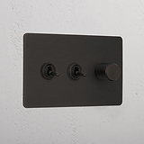 Bronze 3 Gang Mixed Premium Light Switch