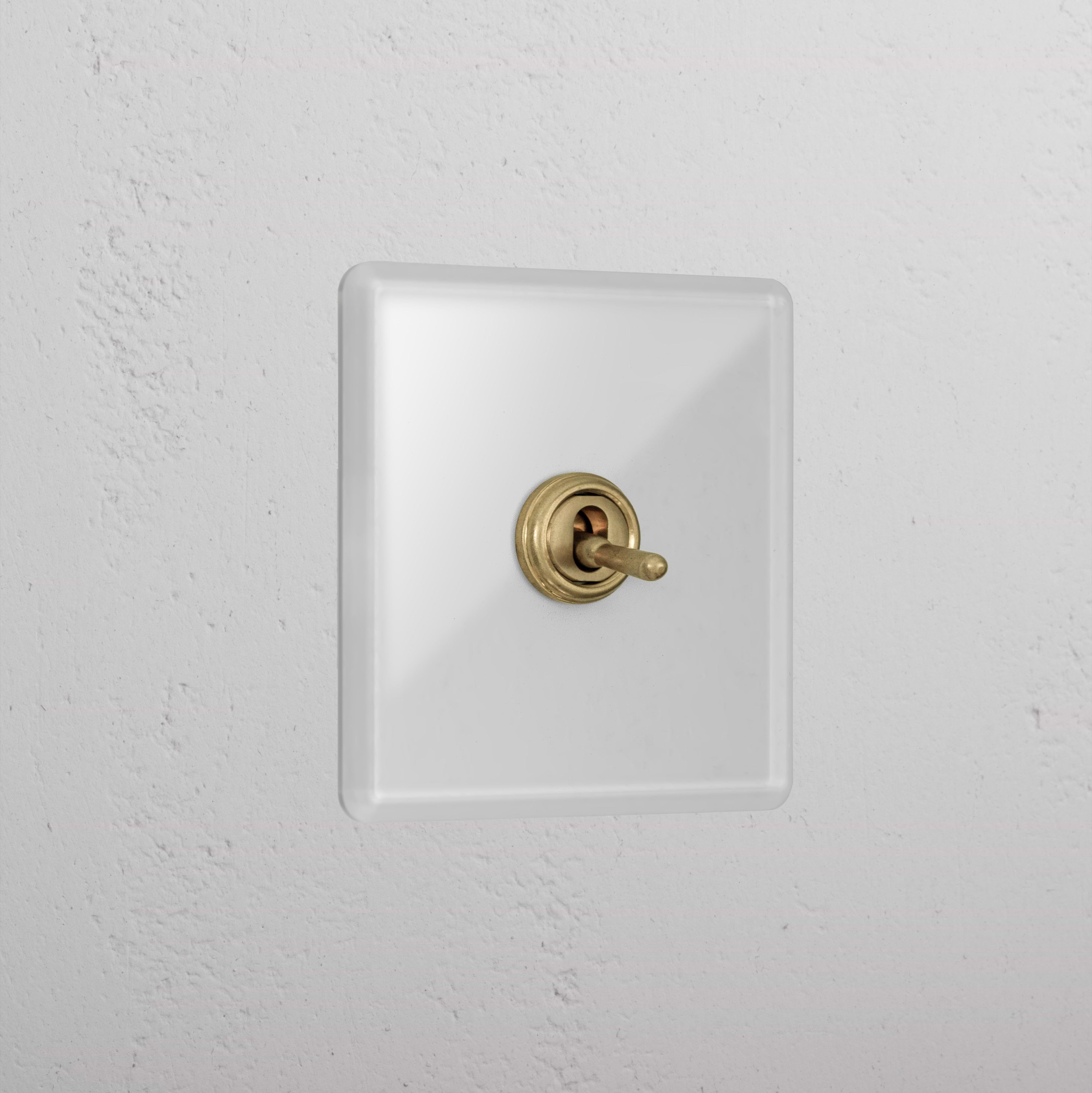 1G Retractive Toggle Switch - Clear Antique Brass