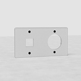 runder Zweifachrahmen für 1 Keystone & 1 Steckdoseneinsatz EU – Durchsichtig + Schwarz 