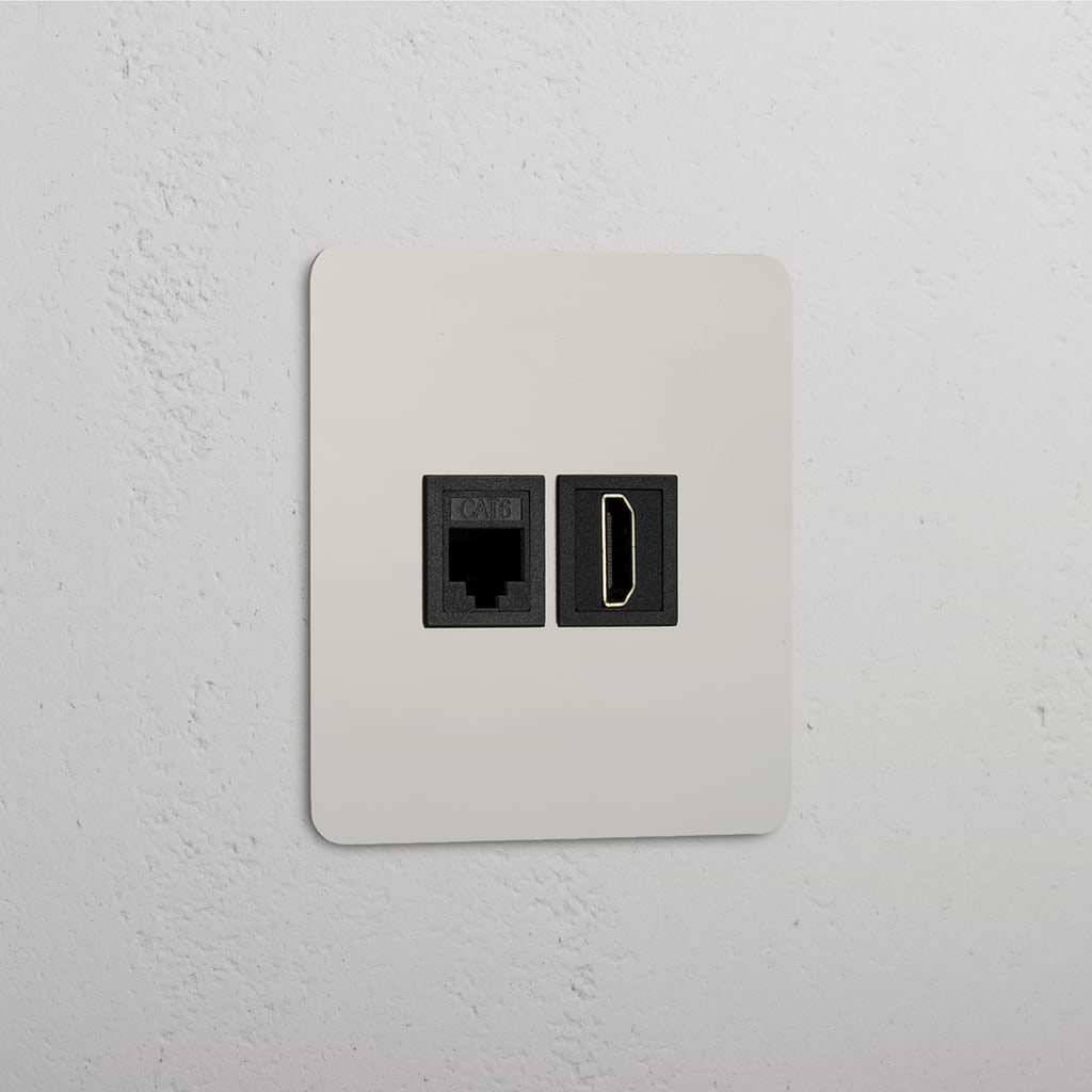 Netzwerk- und High-Definition-Videozubehör: Nickel und Schwarz – RJ45- und HDMI-Modul