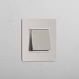 Taster – Lichtschalter: Wippschalter (ret) – Poliertes Nickel + Weiß
