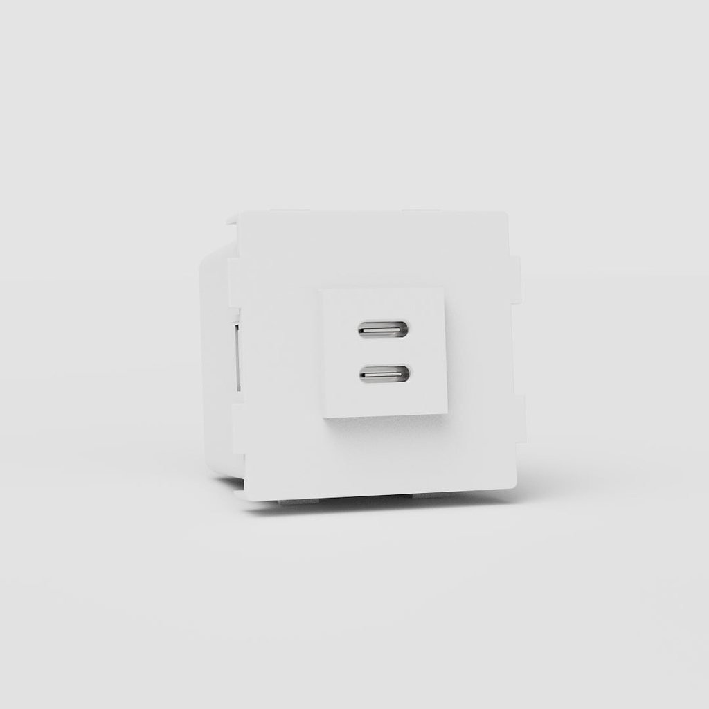 Schnellladendes USB-C-Modul mit 30 W in Weiß – High-Speed-Stromversorgungslösung