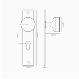 Onslow gefederter Türgriff langes Schild + Euro-Schloss – Antikes Messing