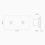 USB-C-Anschluss (30 W) 2x in Zweifachrahmen – Antikes Messing + Weiß