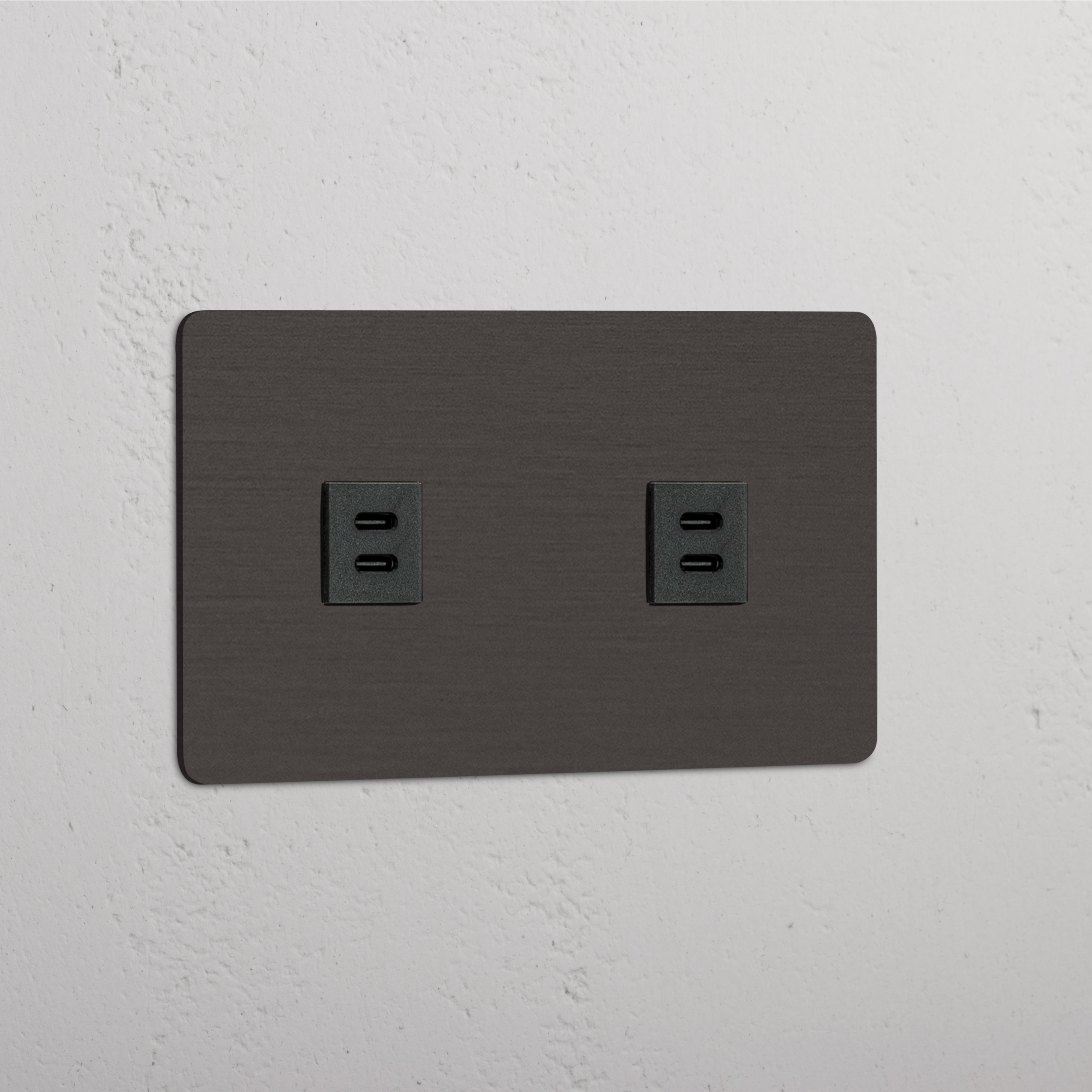 Doppeltes USB-Modul – Bronze + Schwarz – schnelles smartes Laden