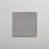 Elegante dekorative Wandverkleidung – auf weißem Hintergrund: Nickel einzelne Grundplatte ohne Schalter oder Steckdose (0x)