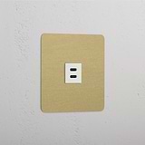 USB-Modul 30 W – Antikes Messing + Weiß – schnelles Laden