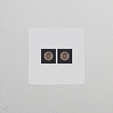 Einfachrahmen mit 2x TV-Modul – Lackierbar + Schwarz