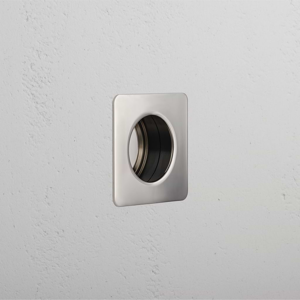 Regent eingelassener Muschelgriff (60 mm) – Poliertes Nickel
