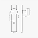 Onslow gefederter Türgriff langes Schild + Euro-Schloss – Antikes Messing