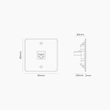 RJ45-Anschluss 1x in Einfachrahmen – Durchsichtig + Schwarz