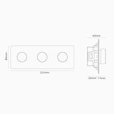 Drehdimmschalter 3x in Dreifachrahmen – Durchsichtig + Bronze