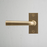 Apsley fixer Türgriff kurzes Schild – Antikes Messing