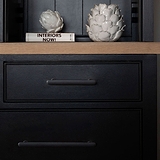 Bronze Milliner Handles on Black Furniture