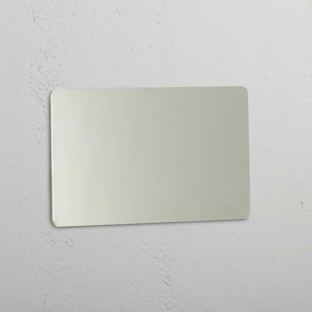 Doppelte Grundplatte ohne Schalter – Poliertes Nickel – Elegante dekorative Wandverkleidung