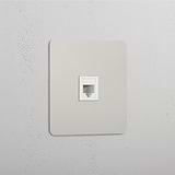Zubehör für Netzwerkkonnektivität: RJ45-Modul – Poliertes Nickel + Weiß