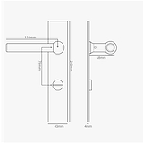 Harper gefederter Türgriff langes Schild + Drehknopf – Antikes Messing 