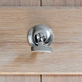 Polished Nickel Portland Hook on Wooden Door