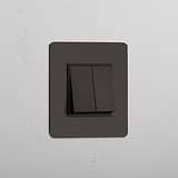 Wippschalter mit zwei Positionen – Bronze + Schwarz – Elegantes Wohnaccessoire